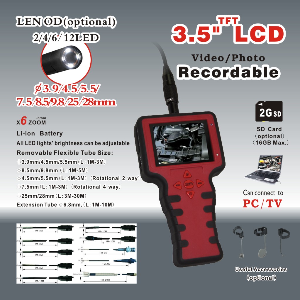 3.5" TFT LCD Video Borescope